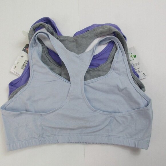 Lot of 3 Hanes Racerback Sports Bra Womens Medium Compression Flex Fit Wicking - Picture 2 of 7